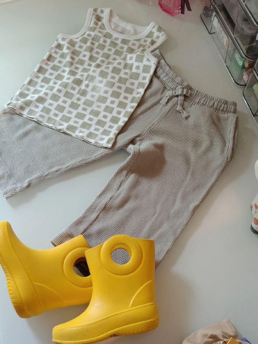 100% Cotton Tank and Waffle Knit Lounge Pants Set Size 3T